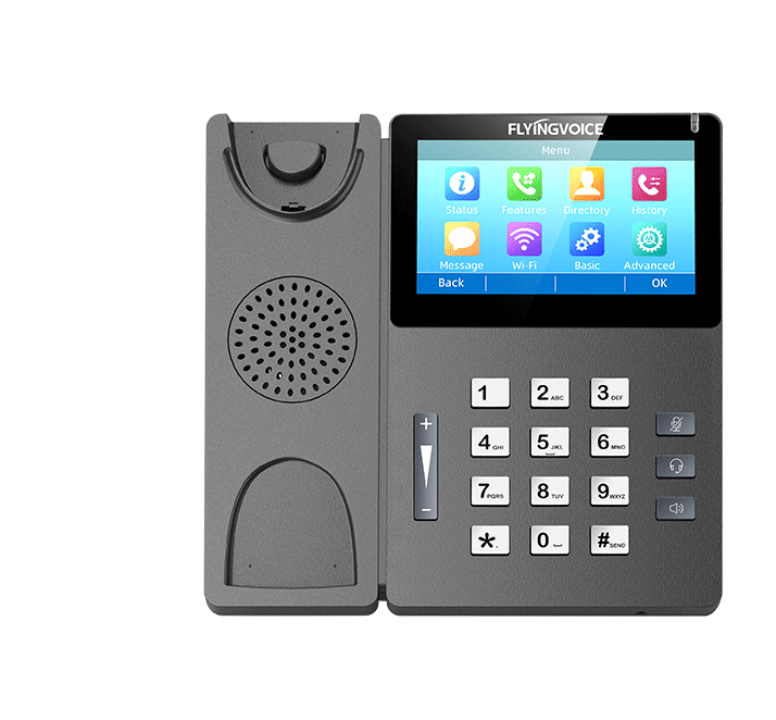 El teléfono IP con pantalla táctil FIP15G viene con un diseño ergonómico