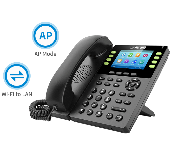 El teléfono IP empresarial FIP14G admite Wi-Fi a LAN y modo AP